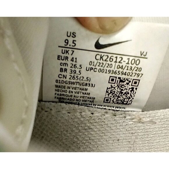 Nike Air Womens 2090 9.5 Triple White Paint Spatter Running Mesh Sneakers Shoes - Picture 8 of 13